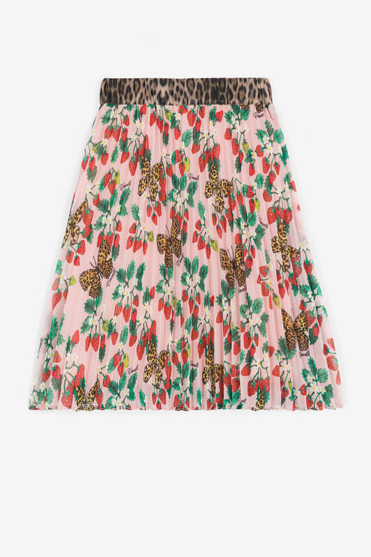 JU Graphic-print pleated skirt Pink QJT303-SQF64