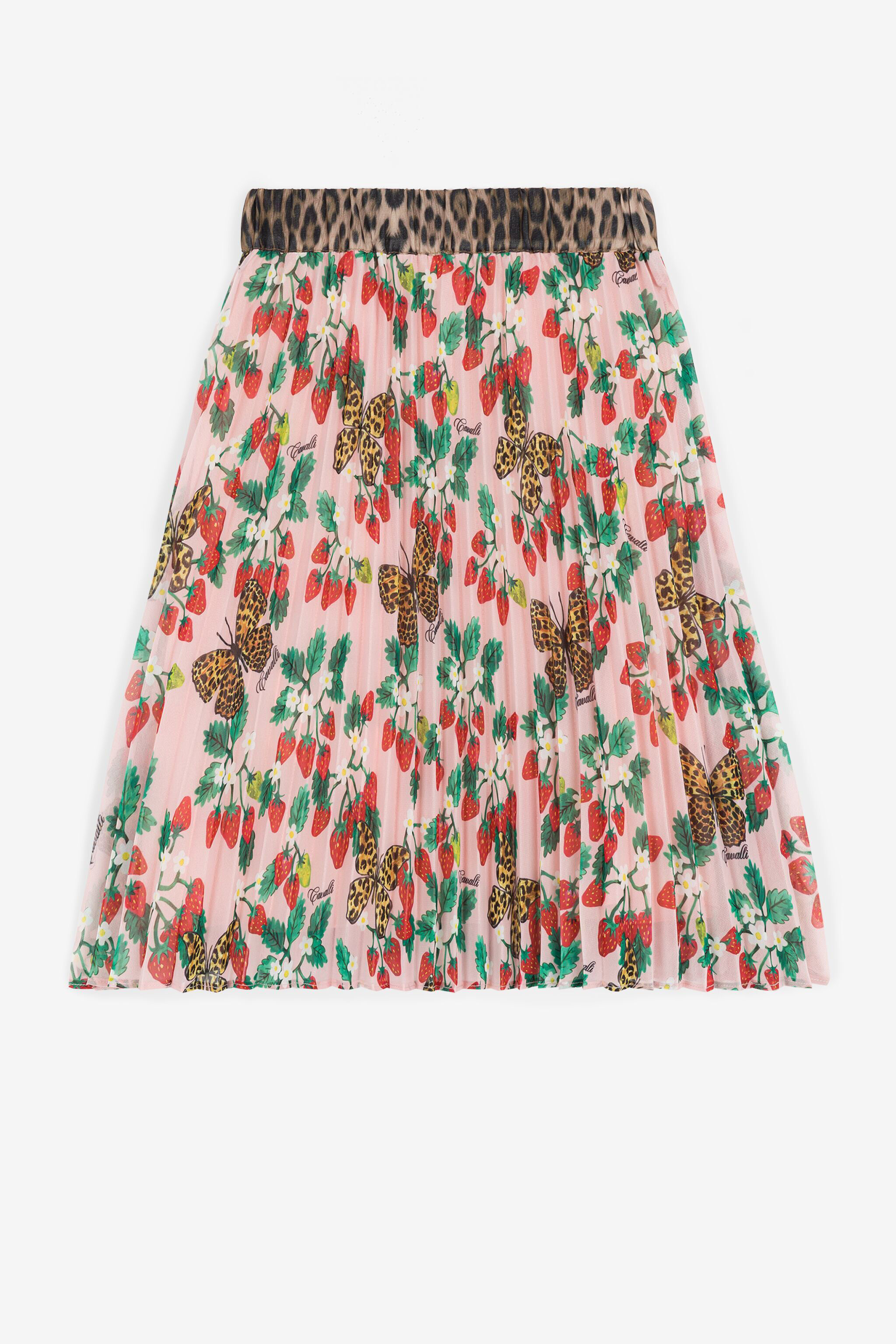 JU Graphic-print pleated skirt Pink QJT303-SQF64