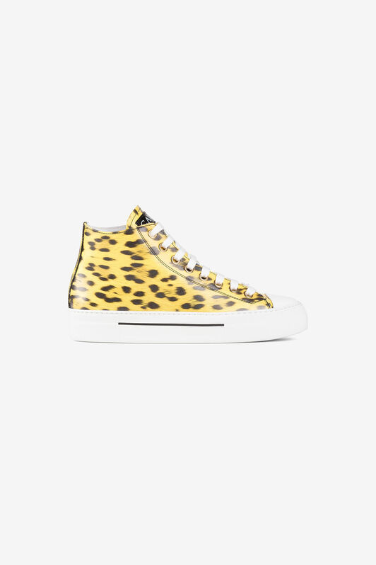 RC Animal-print hi-top sneakers Yellow QKS156-PZA79