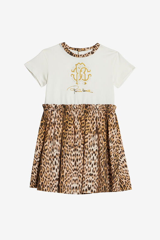 JU Dress With Jaguar Skin Print MILKY/NATURAL UJT120-JD001