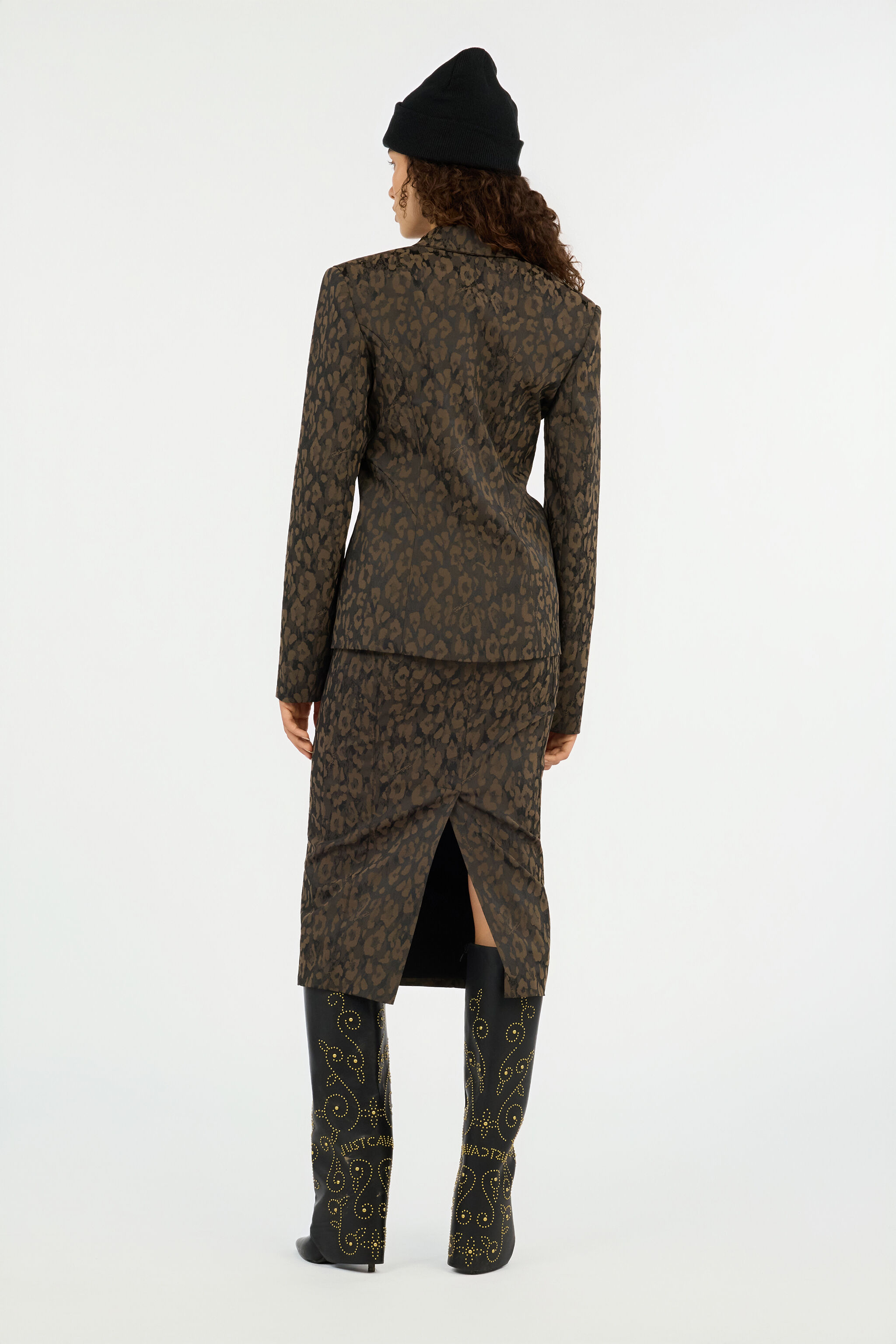JC Leopard Print Jacket Blazer BRUNETTE VFT300-VF450