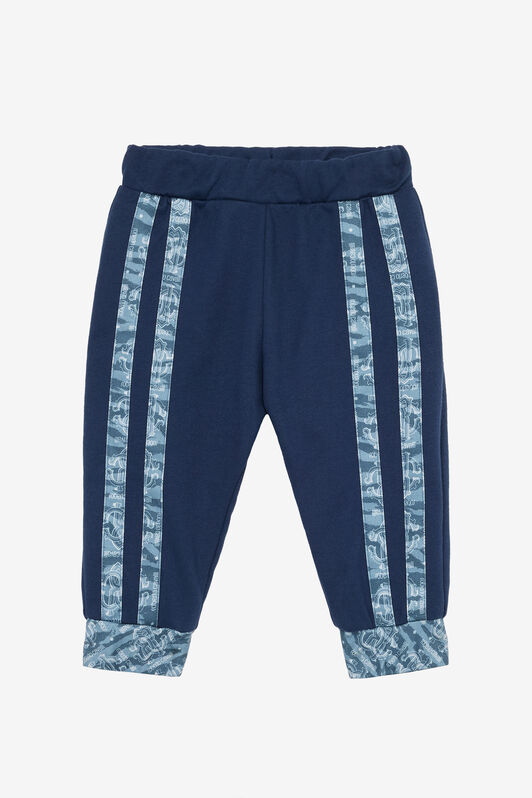 JU Sporthose Mit Kontrastierenden Bändern Und Monogramm RC Dunkelblau UJT212-CF050