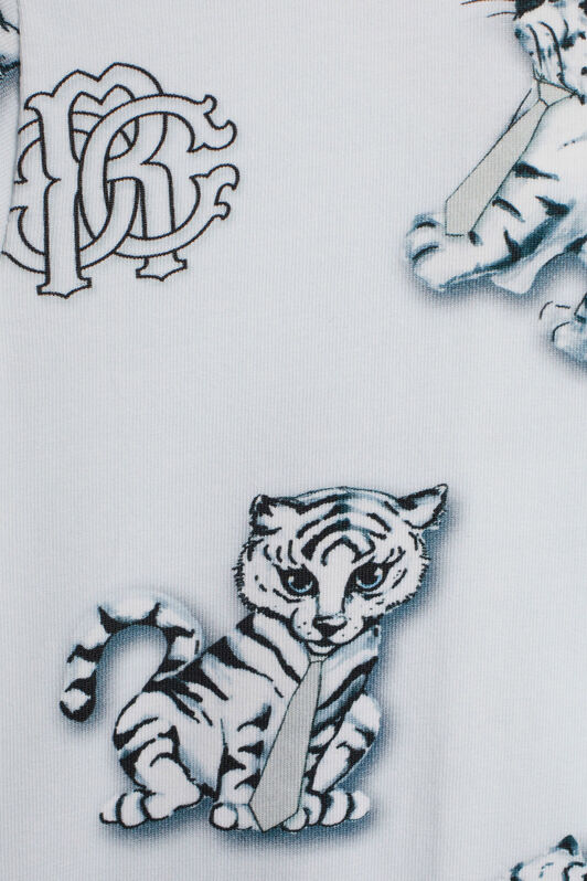 JU Funny Tiger print babygrow BABYBLUE/MILKY/BLACK IJT852-JFQ60