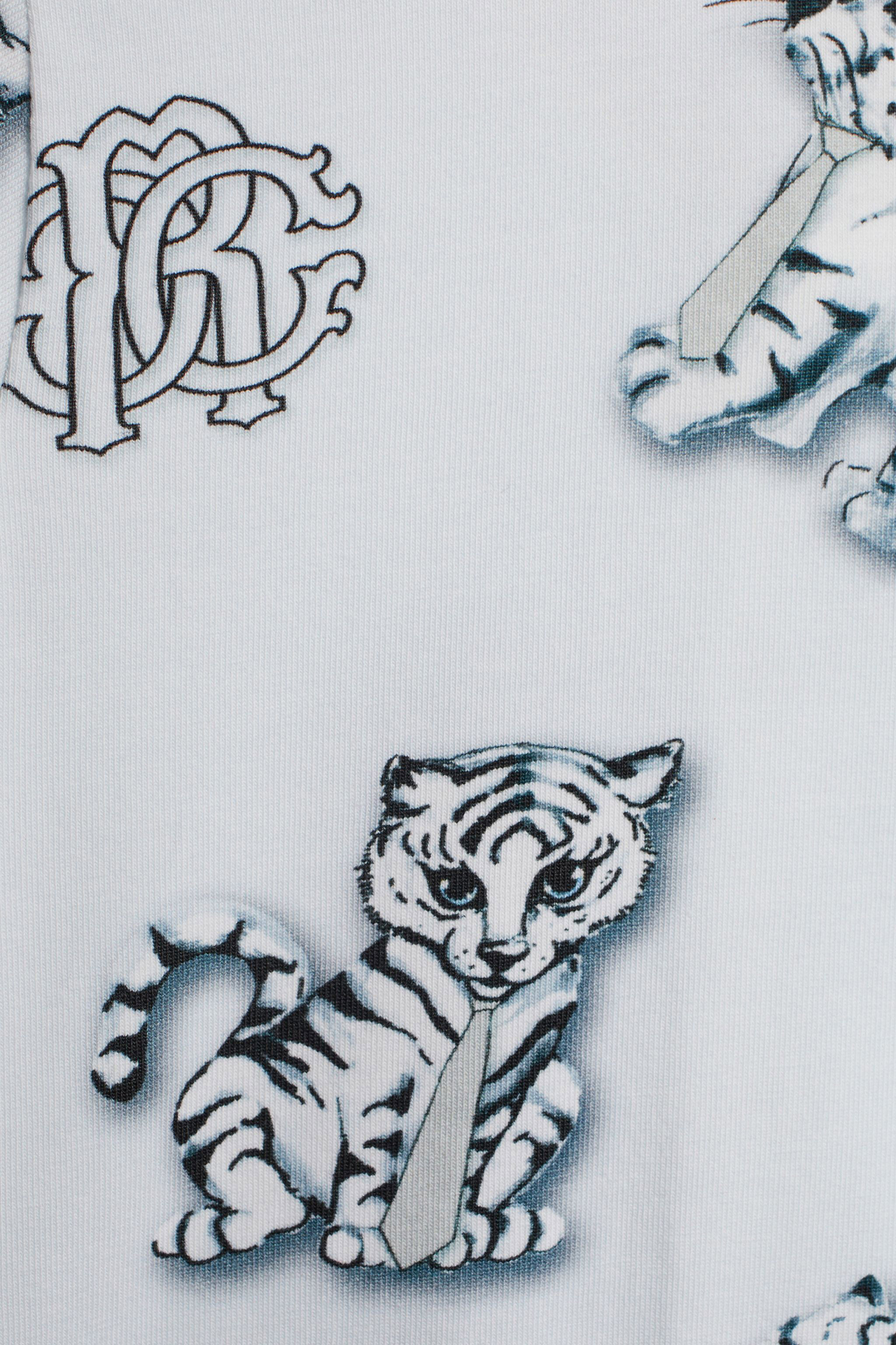 JU Funny Tiger print babygrow BABYBLUE/MILKY/BLACK IJT852-JFQ60