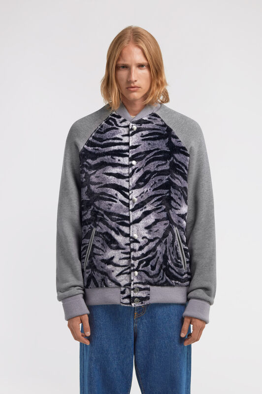 RC Zebra print sweatshirt with buttons Grau TRT66D-CF050