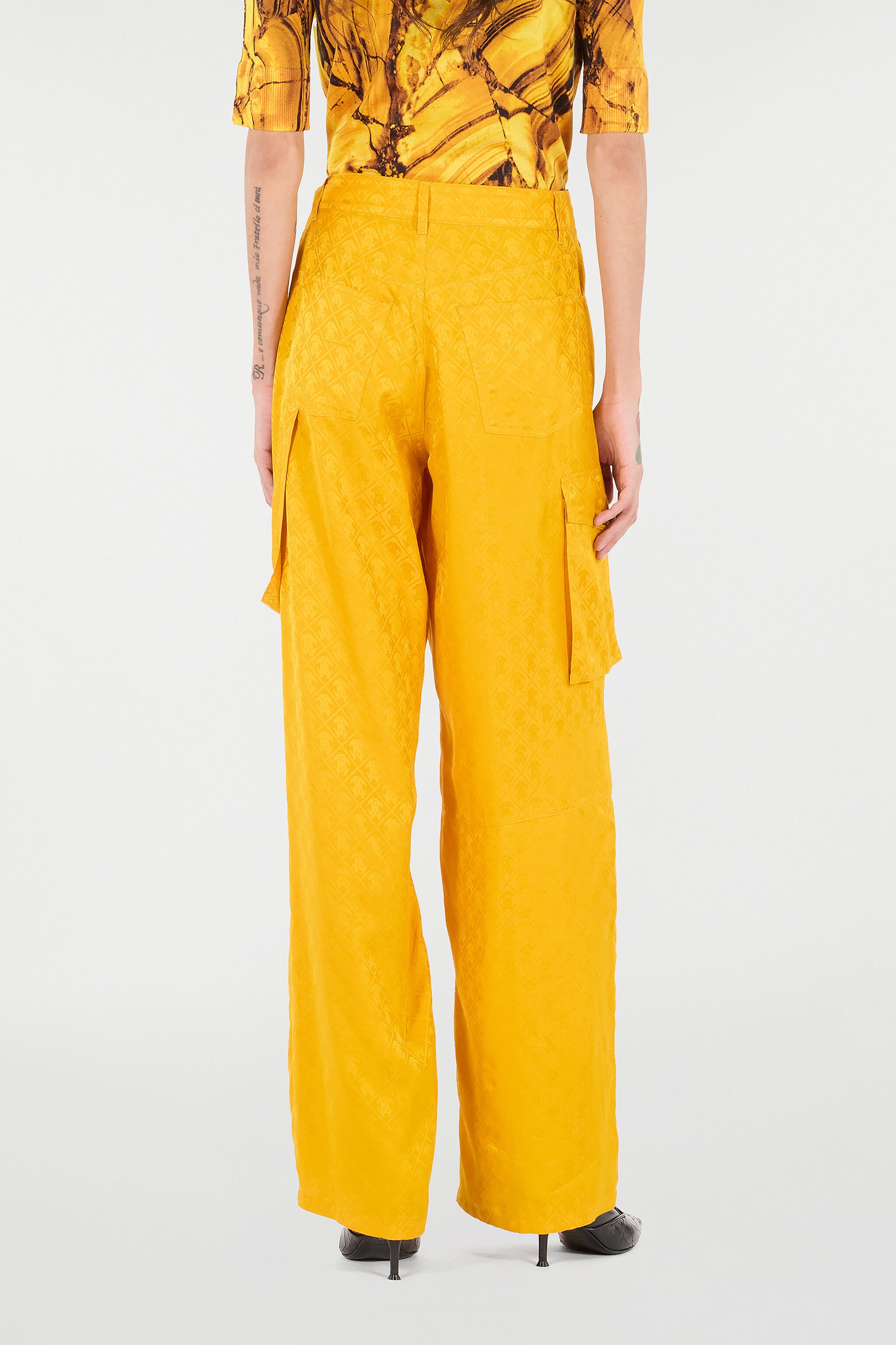 RC Pantaloni Con Monogram Mirror Snake All Over Giallo VKT202-RK010