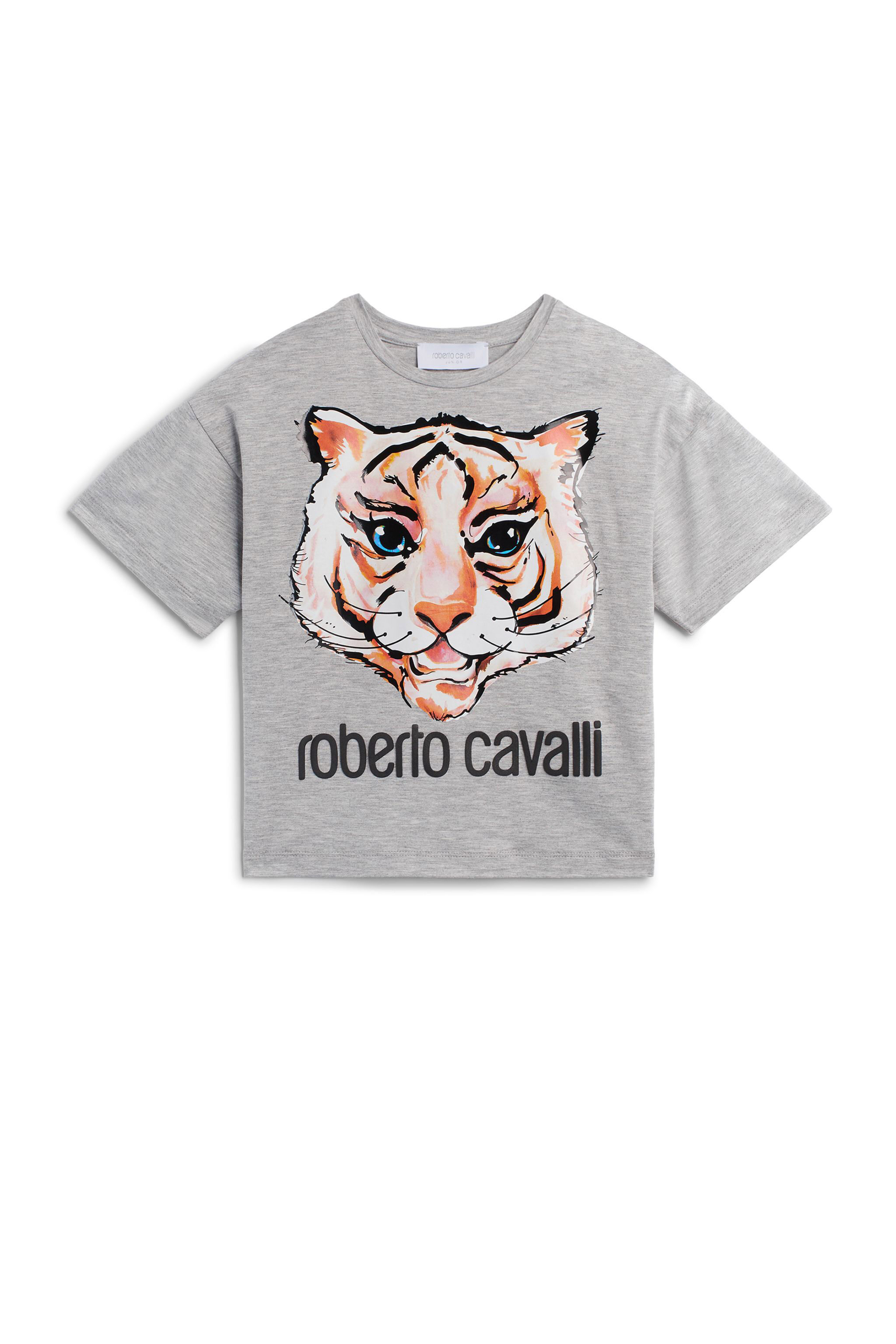 JU Grey tiger print T-shirt GREY MELANGE IJT621-JE050