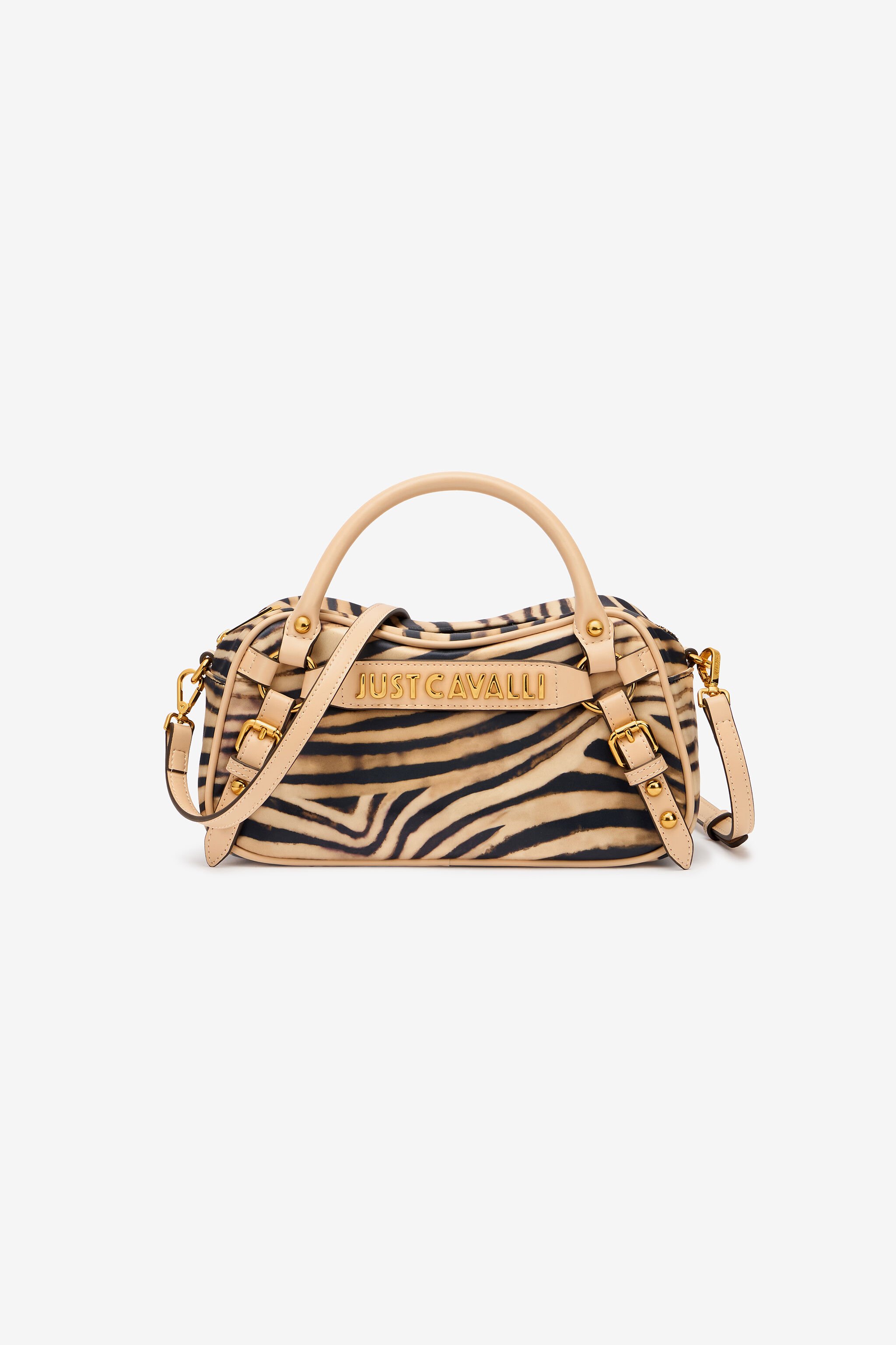 JC Bowling Bag With Tiger Skin Print And Logo Light Brown UFB102-UF471