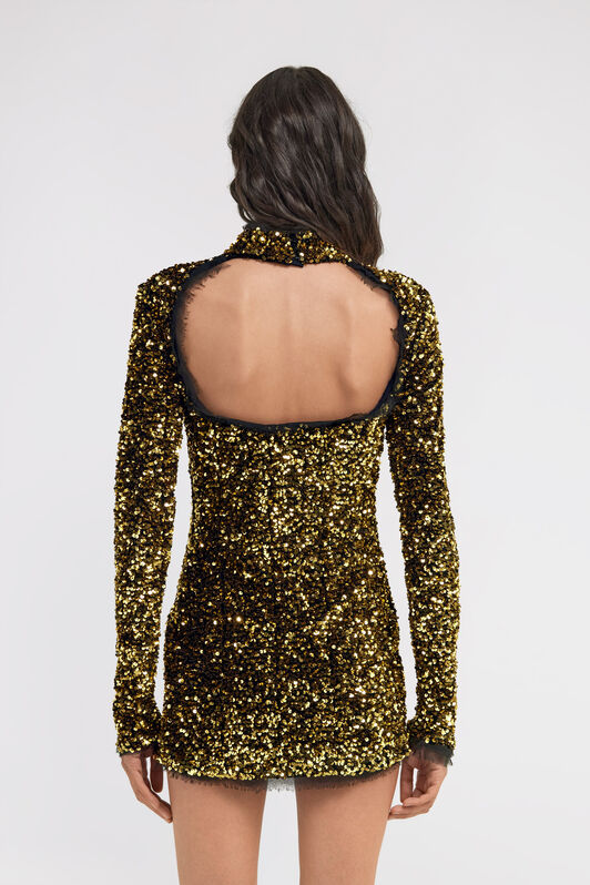 RC Gold Sequin Mini Dress Gold TKR119-TR005