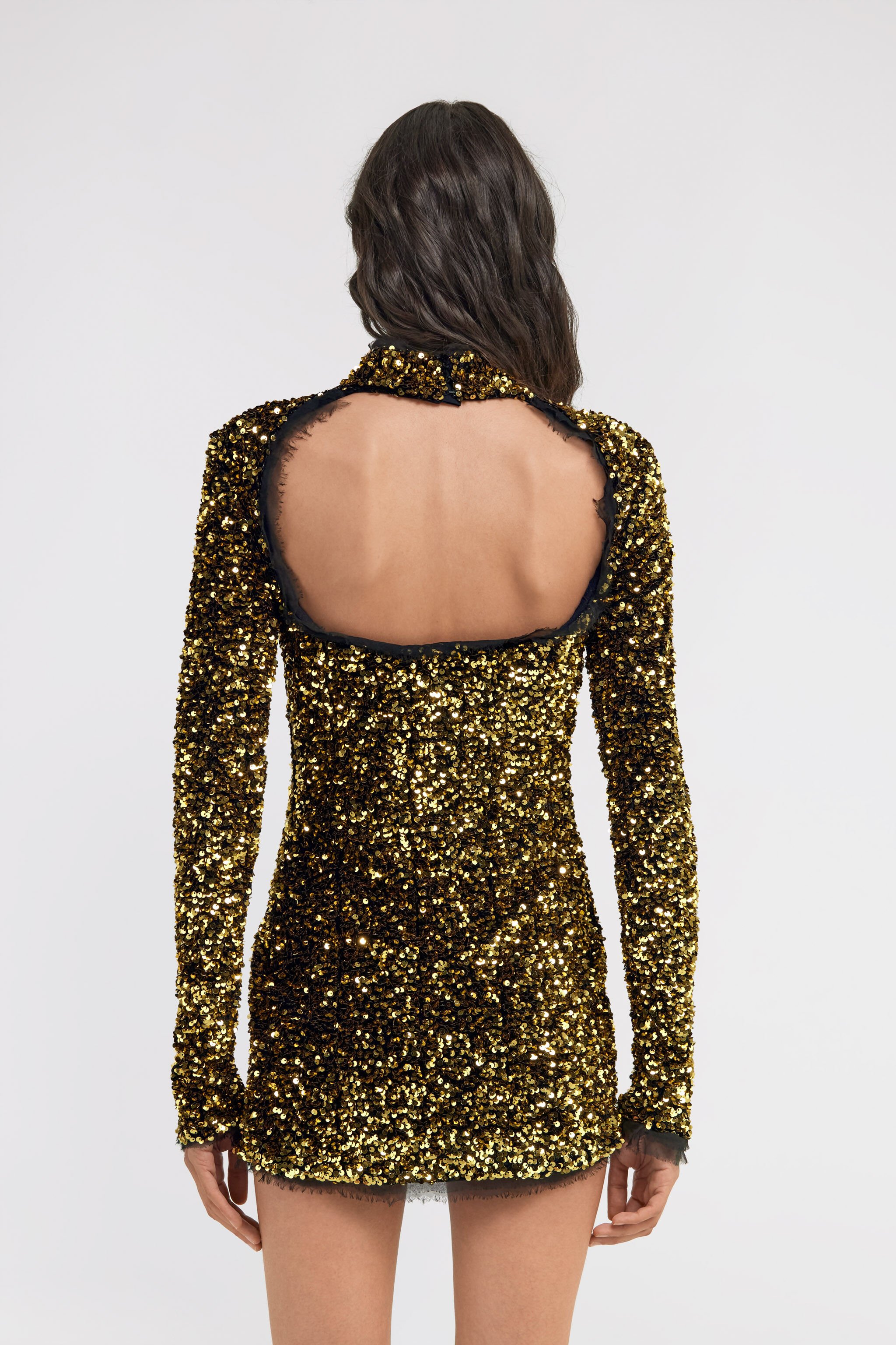 RC Gold Sequin Mini Dress Gold TKR119-TR005