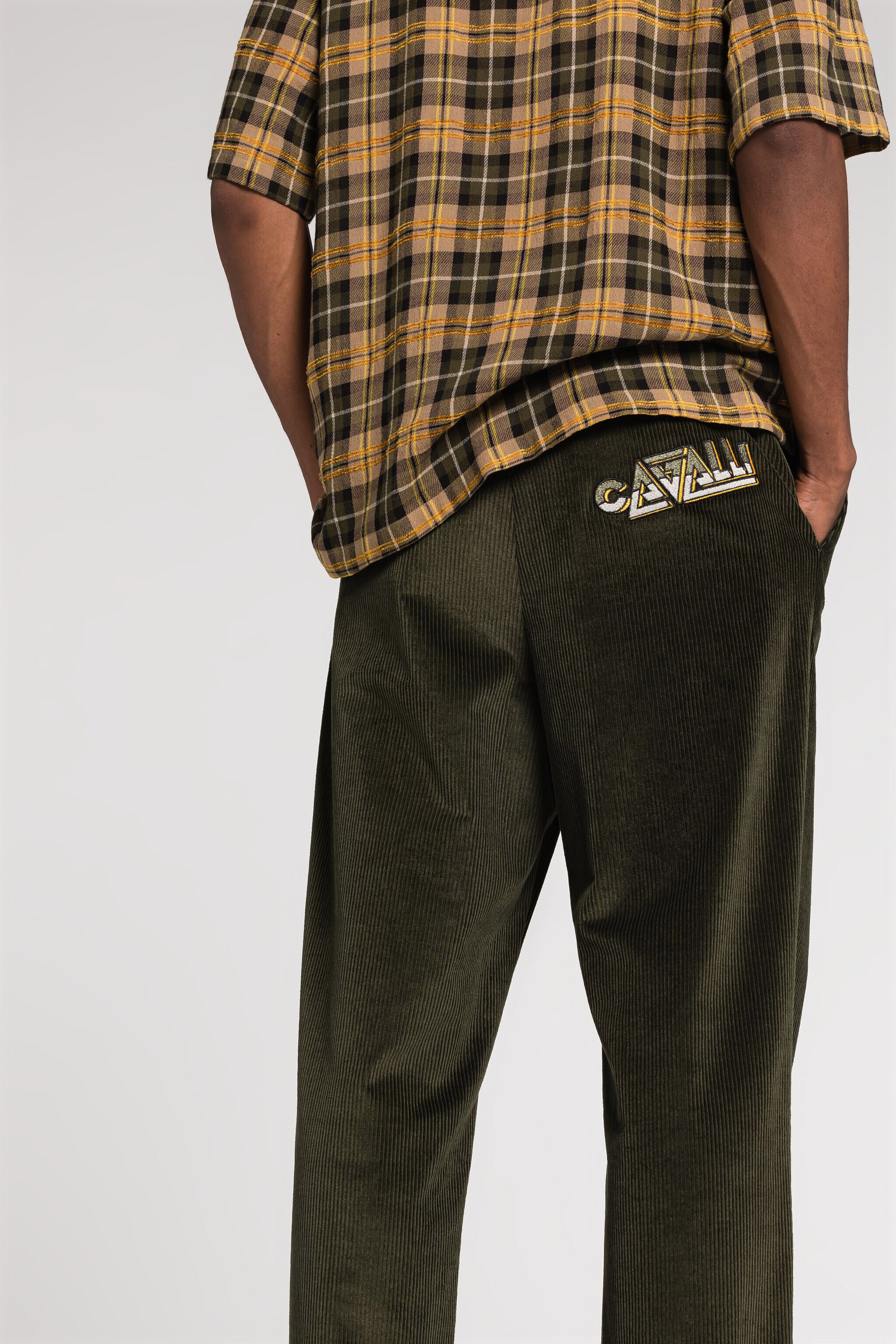 RC Logo-Embroidered Straight-Leg Trousers Dark green RRT210-VL110
