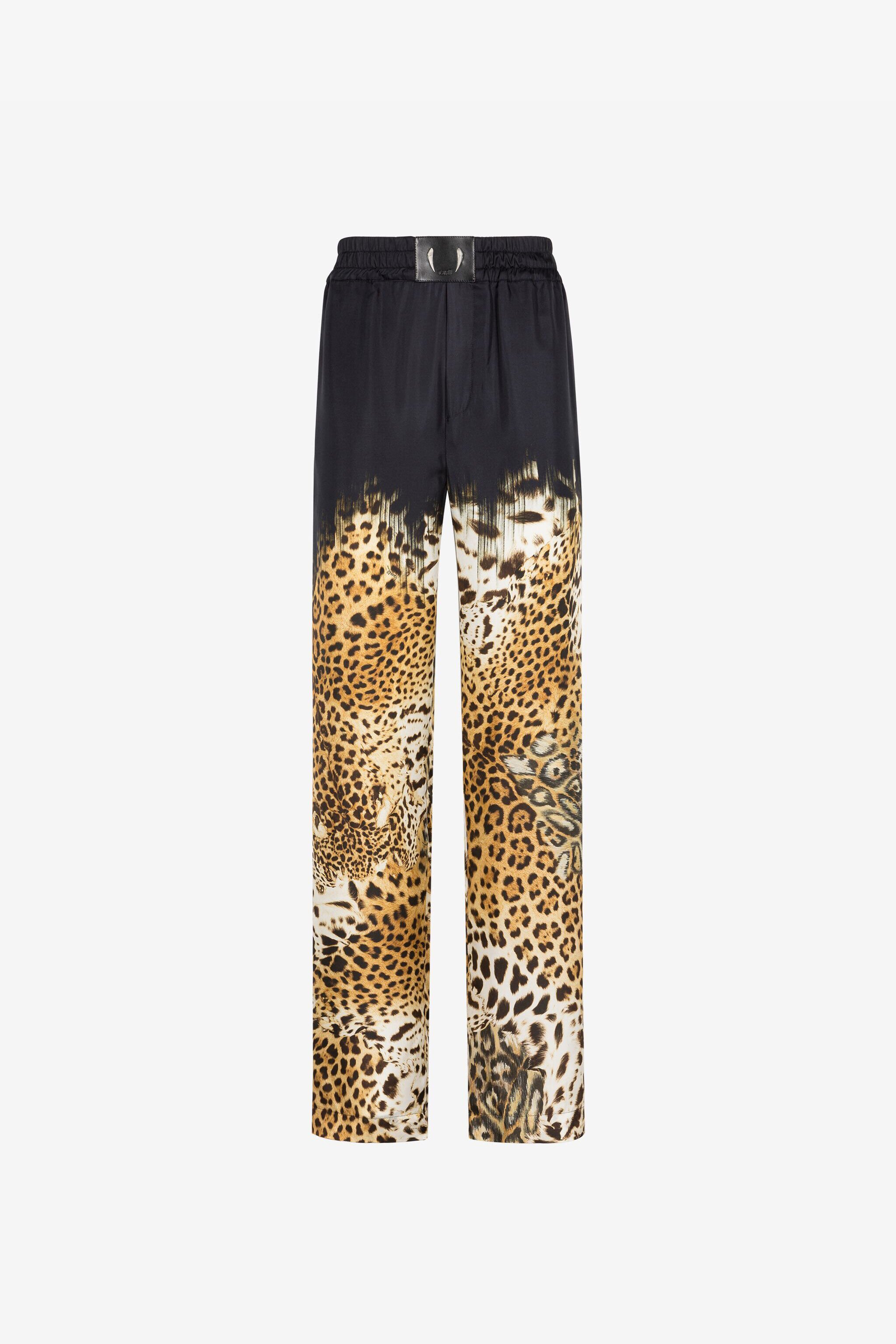 RC Leopard-Print Silk Trousers Light brown RRT220-2N411