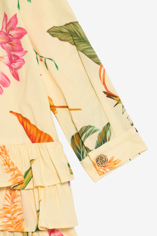 JU Yellow Dress with Tropical Print YELLOW VJT109-7MP32