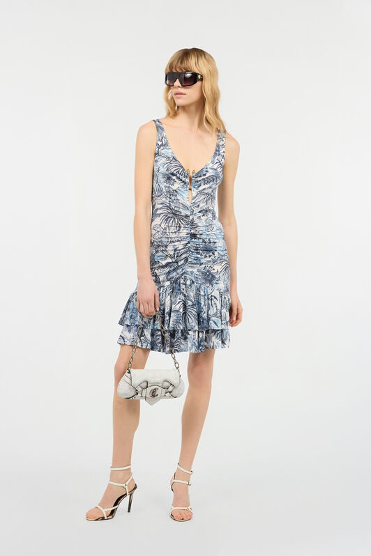 JC Short Jungle-Print Dress Light blue UFT169-UF235