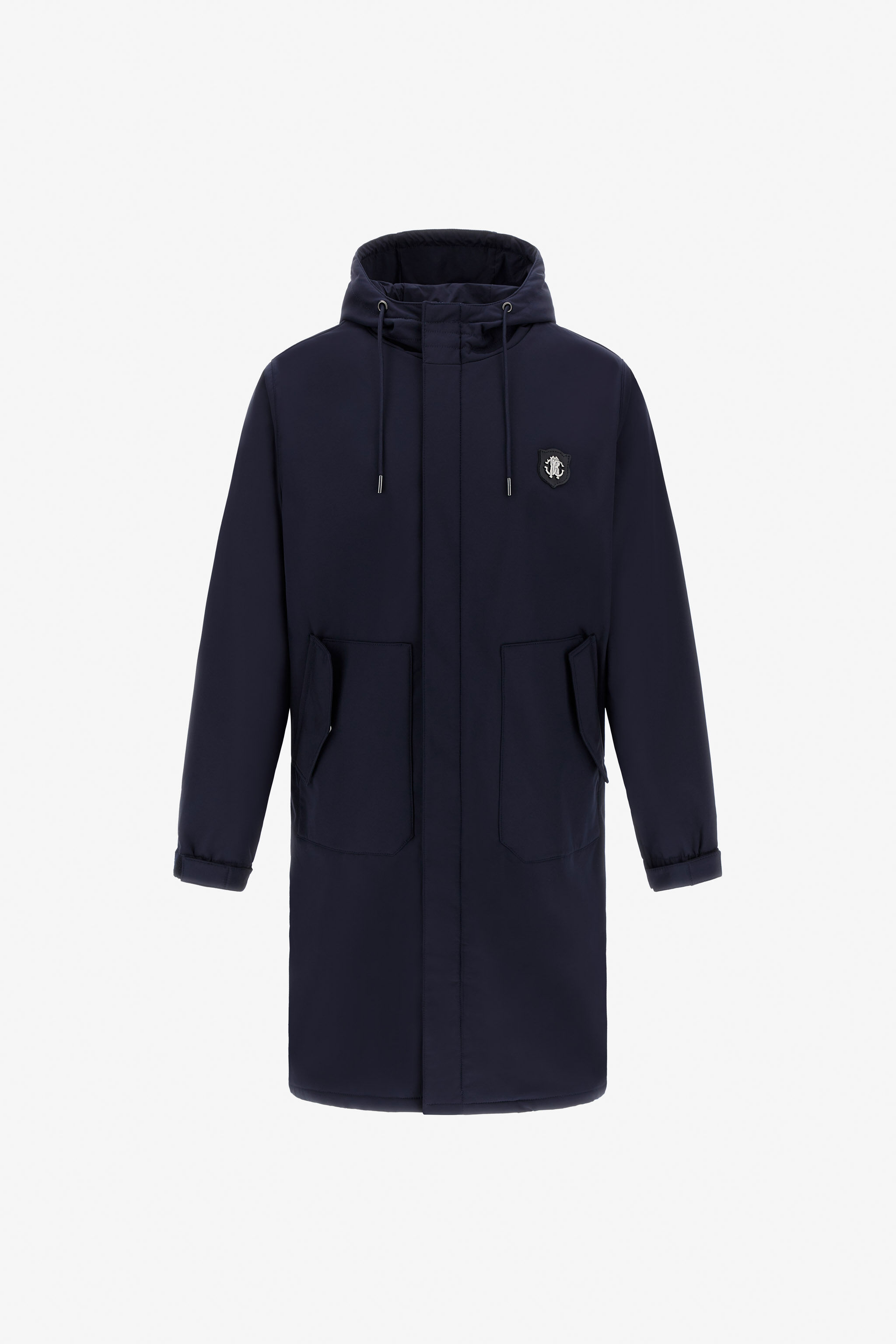 RC Long padded down jacket with logo Bleu foncé NOT40M-SB001