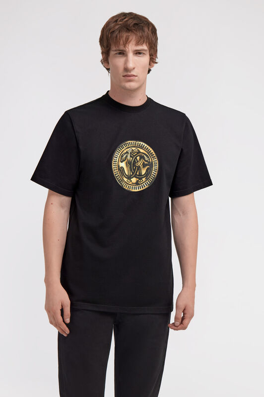 RC T-Shirt mit aufgedrucktem Logo Schwarz TRT61D-JD060