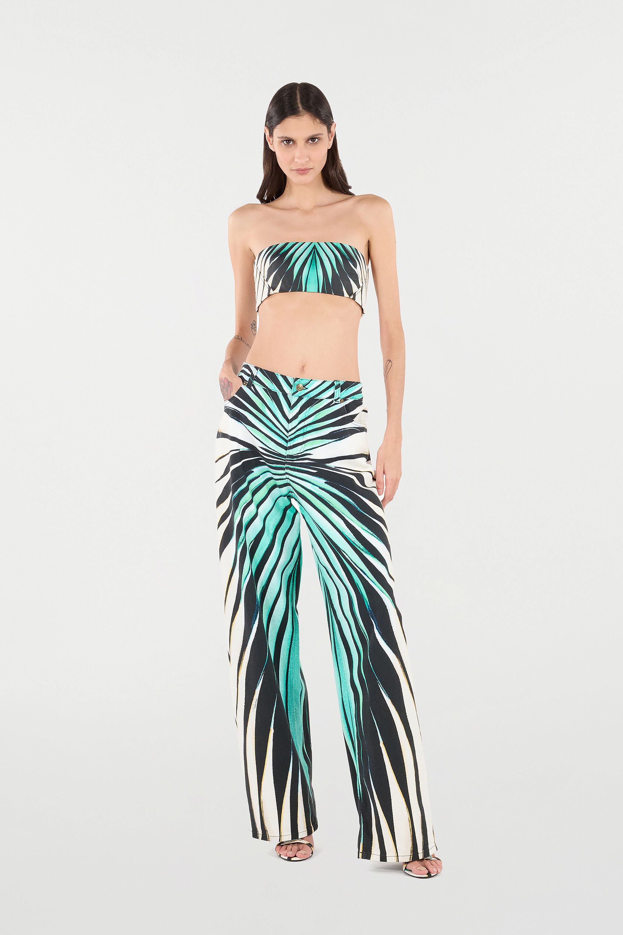 RC Ray Of Sea Print Trousers Light blue VKJ207-DAM33