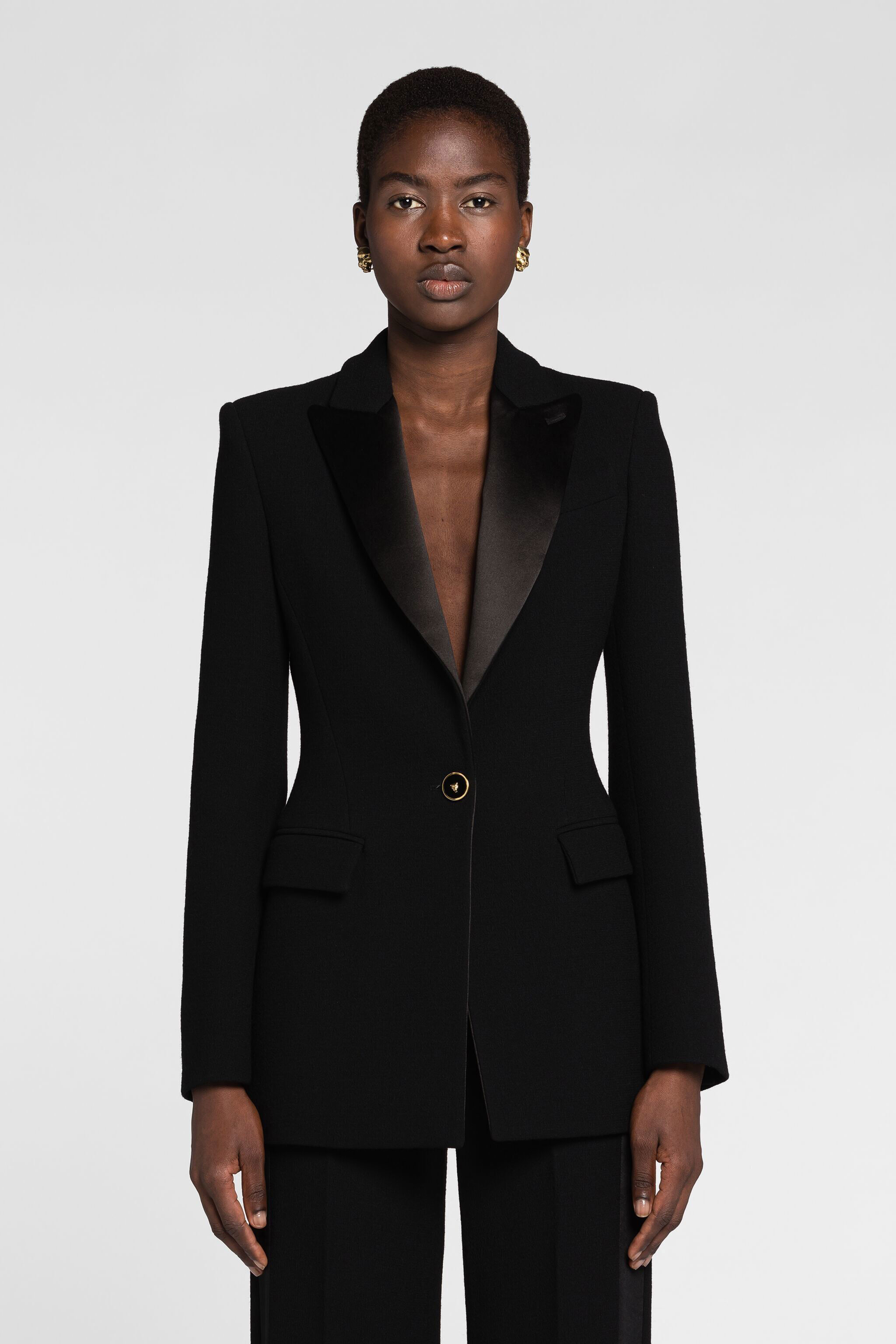 RC Single-Breasted Wool Blazer Black PKT401-WR013