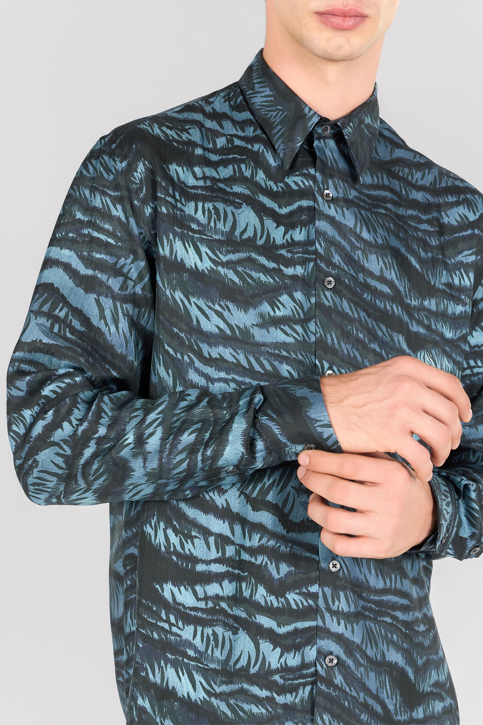 RC Tiger Skin print shirt BLUE OOT70A-2NO65