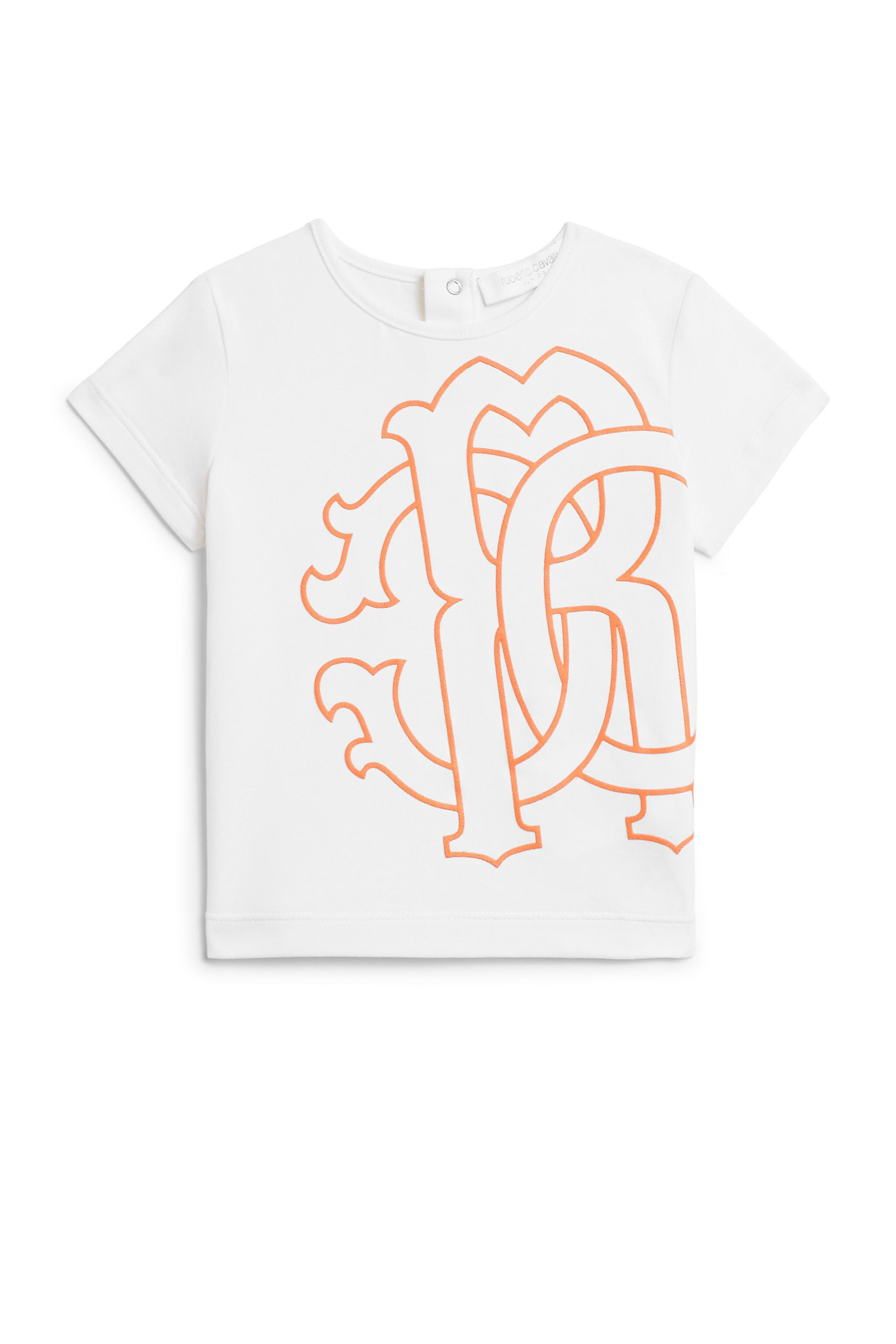 JU RC logo print T-shirt MILKY WHITE/ORANGE IJT627-JV025