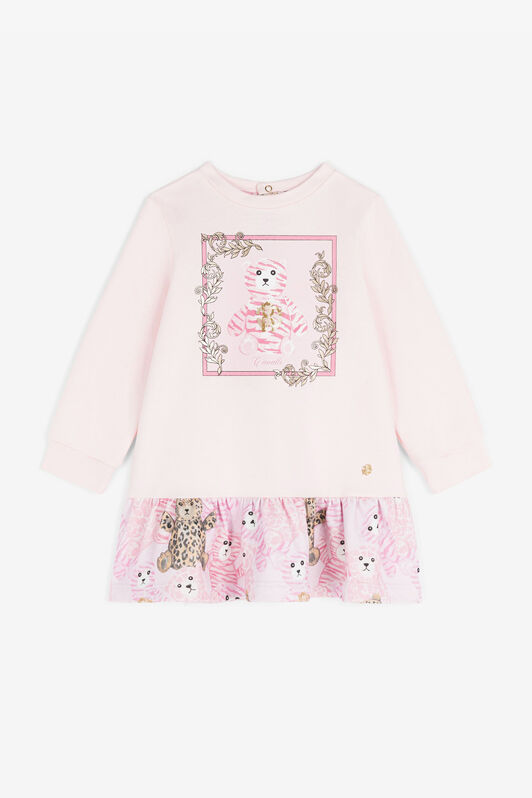 JU Pulloverkleid mit Teddy-Print Rosa RJT112-CF050