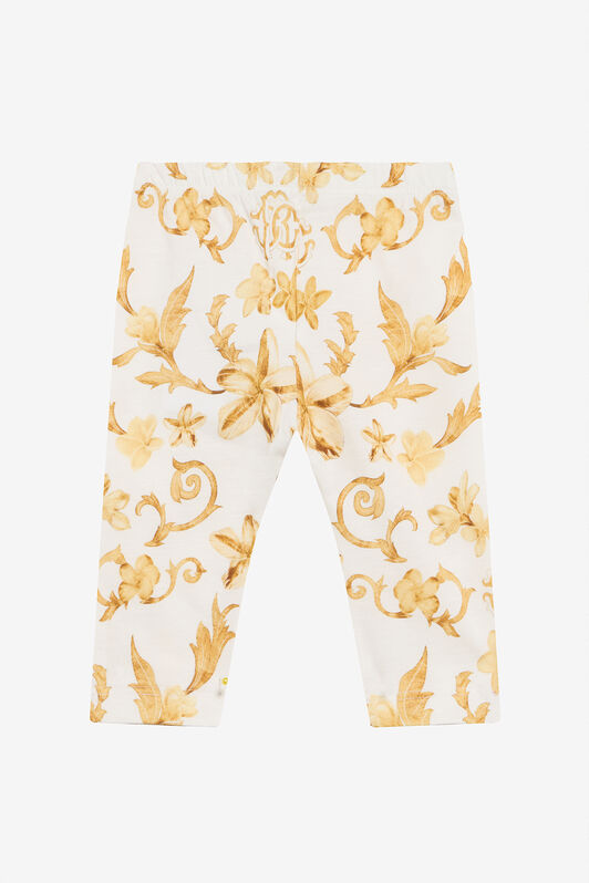 RC Gold Arabesque Print Trousers WHITE/GOLD TJT207-JFN37