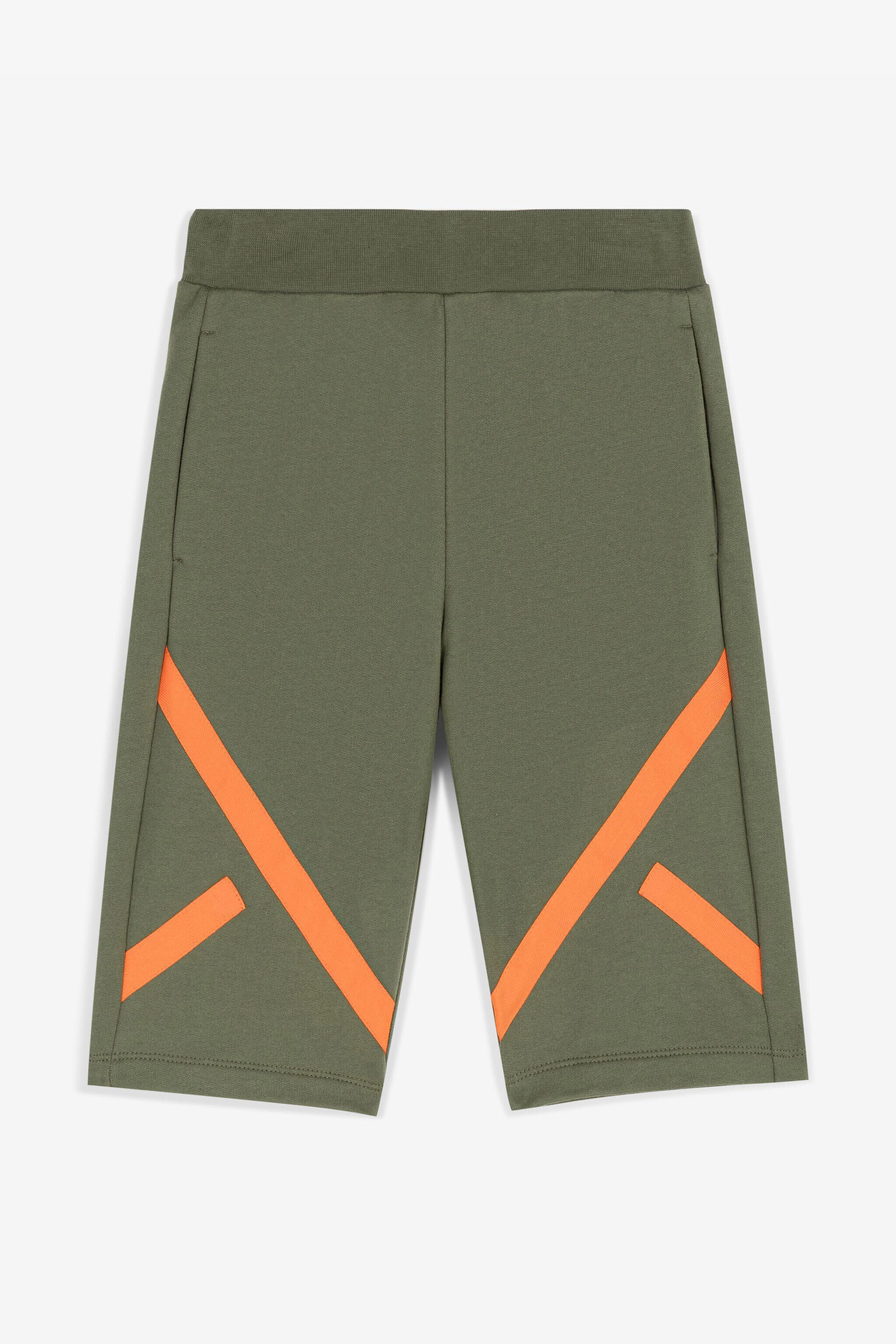 JU Logo-Patch Cotton Shorts Dark green RJT221-CF050