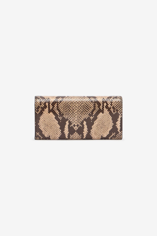 RC Snake Print Wallet On Chain with Mirror Snake Monogram ROCK BEIGE QOA00D-PZO36