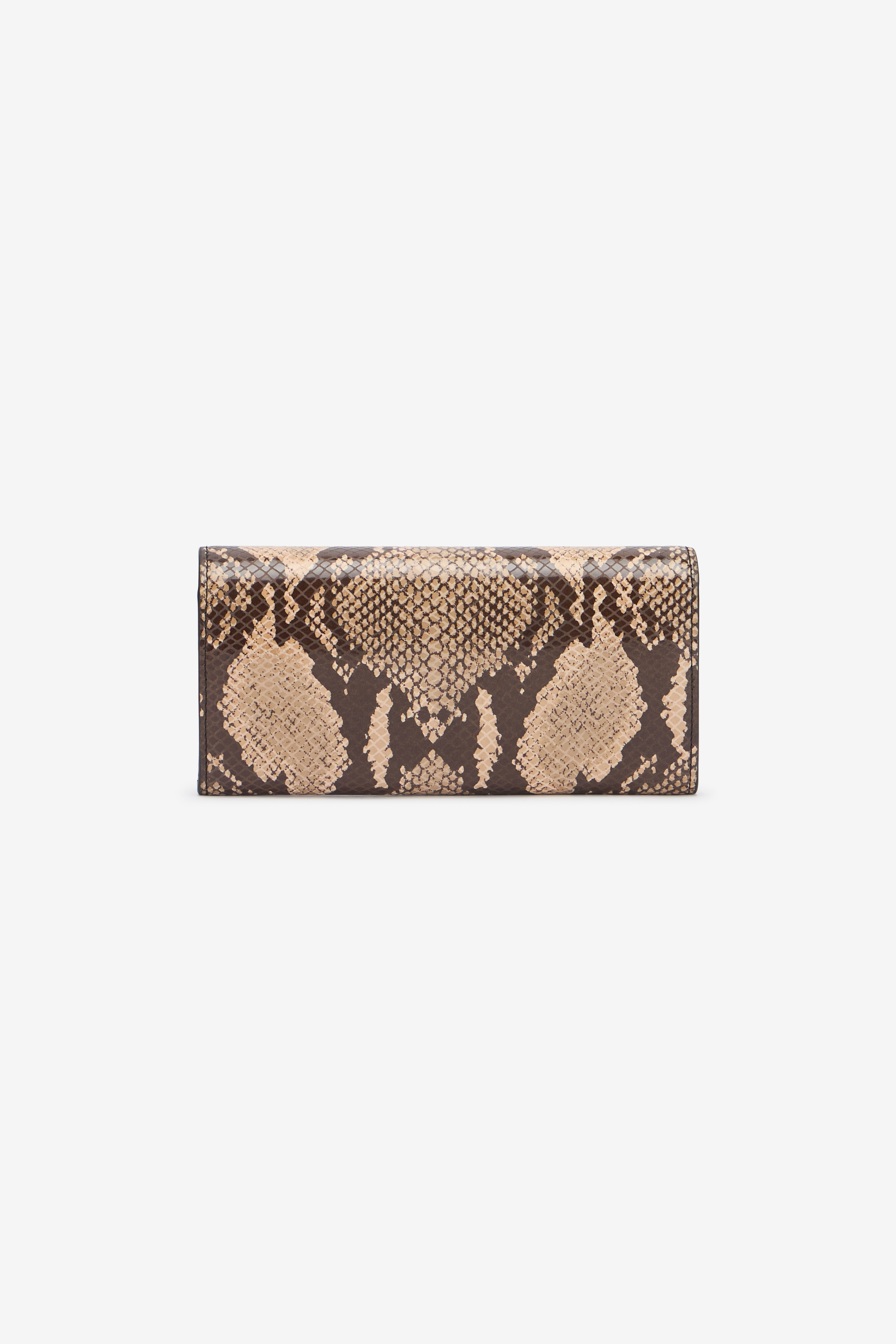 RC Snake Print Wallet On Chain with Mirror Snake Monogram ROCK BEIGE QOA00D-PZO36