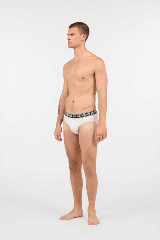 JC Weiße Baumwoll-Slips Mit Logo-Bund WHITE UFU001-UF093