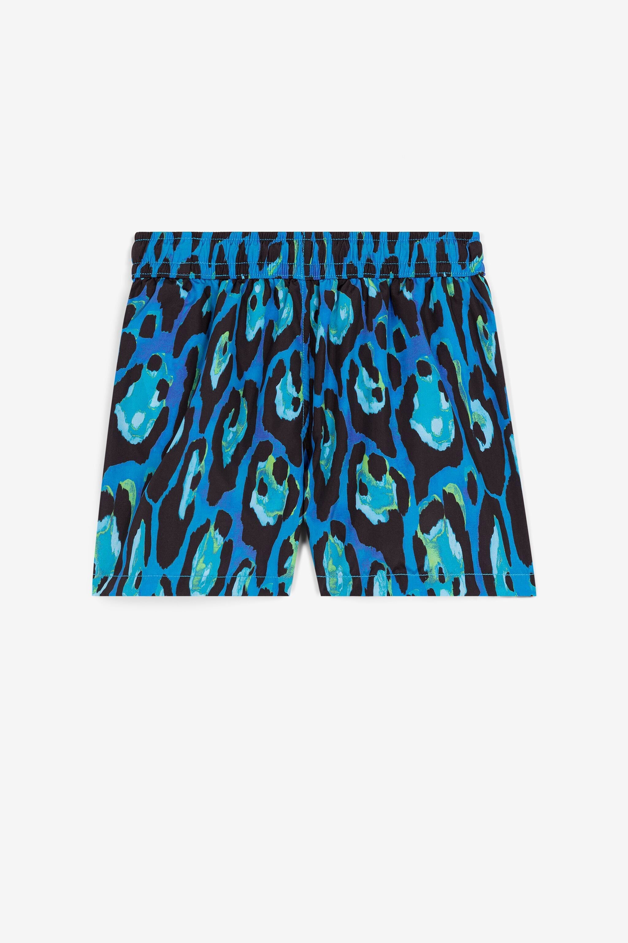 JU Leopard-Print Swim Shorts Blue QJH005-HVF78