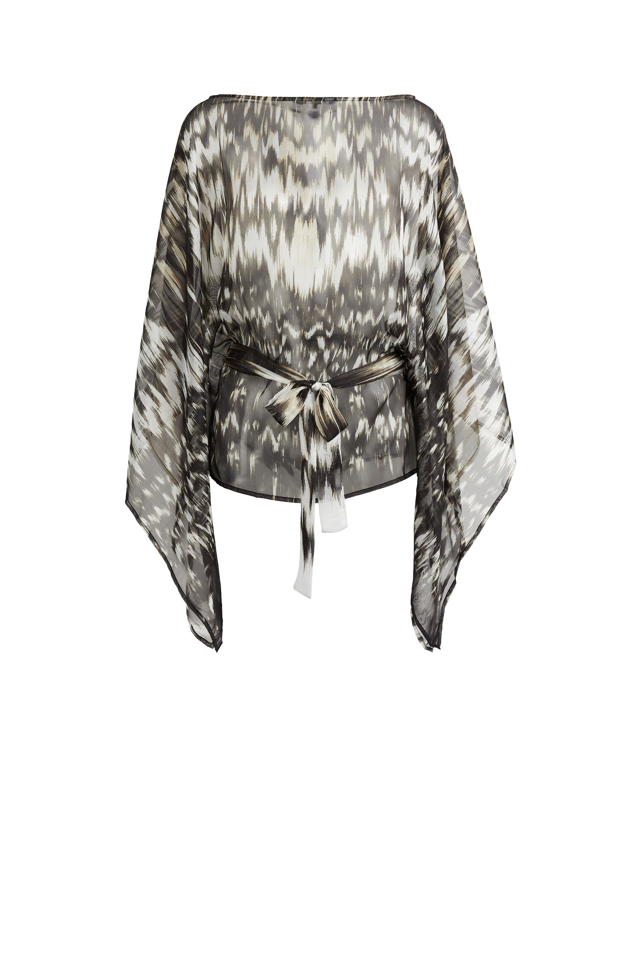 RC Batik-Print Kaftan Top BIANCO/BEIGE FST711-1OA44