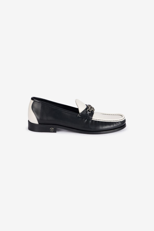 RC Two-Tone Loafers With Mirror Snake Monogram Nero/Bianco URS014-PZ590