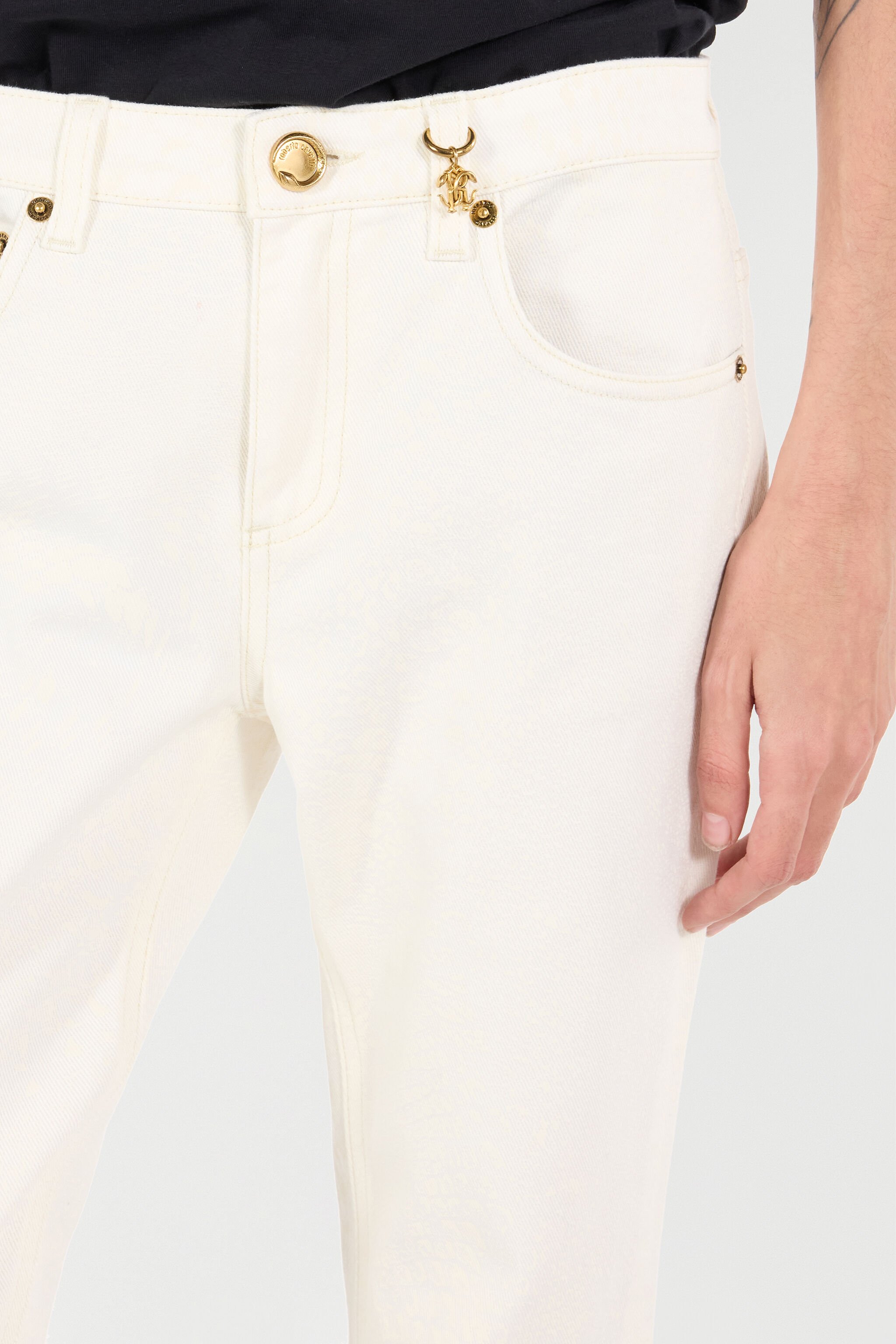 RC Pantalon À Imprimé Python Et Breloque Blanc UKJ232-KGN53