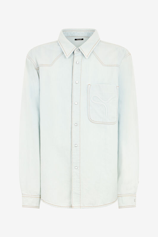 RC Camisa Vaquera Azul Claro Con Costuras En Contraste RC Camisa Vaquera Azul Claro Con Costuras En Contraste ENDLESS SKY WNJ72B-DL014