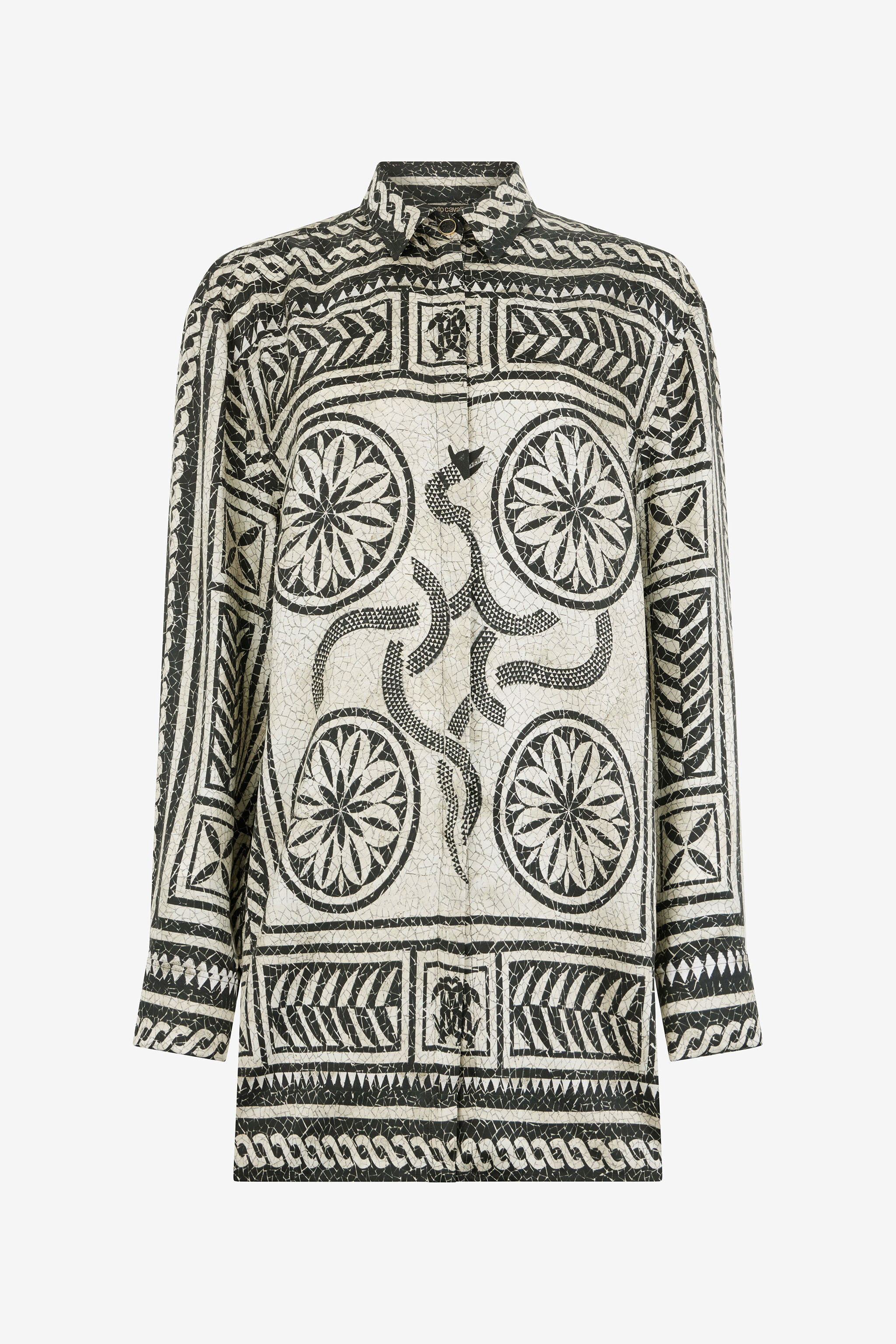 RC Silk Shirt with Mosaic Print Black/White VWT160-4QQ73