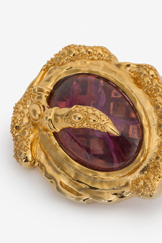RC Gold Clip-On Earrings with Amethyst Stone ORO/AMETISTA VWG013-AM081