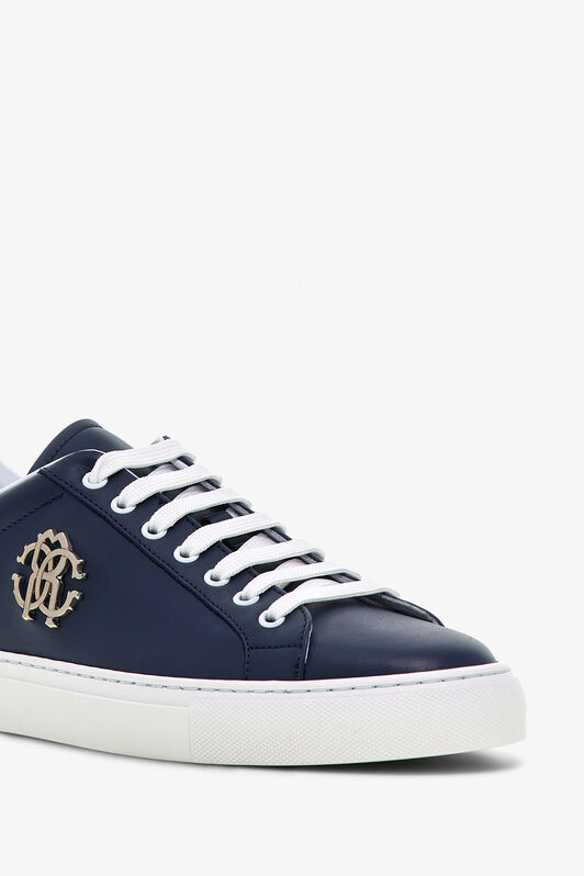 RC Leather Sneakers with Logo Dark blue OOS00D-PZ085