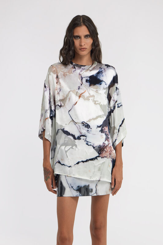 RC Marble Print T-shirt Black/White TWT602-HEN18