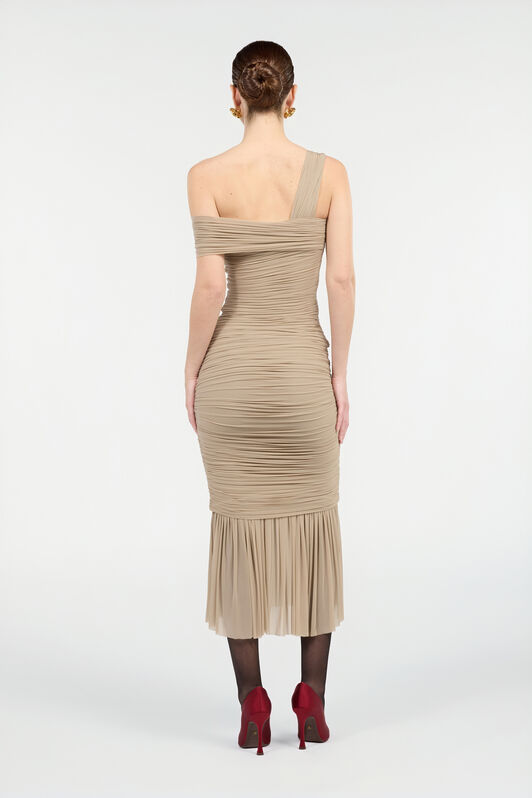 RC Robe Midi Nude Avec Fronces RC Robe Midi Nude Avec Fronces NUDE VWT123-JJ029