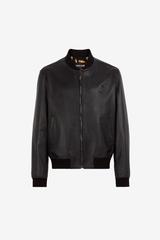 RC Bomberjacke aus Leder BLACK/GUN NNP820-PN001