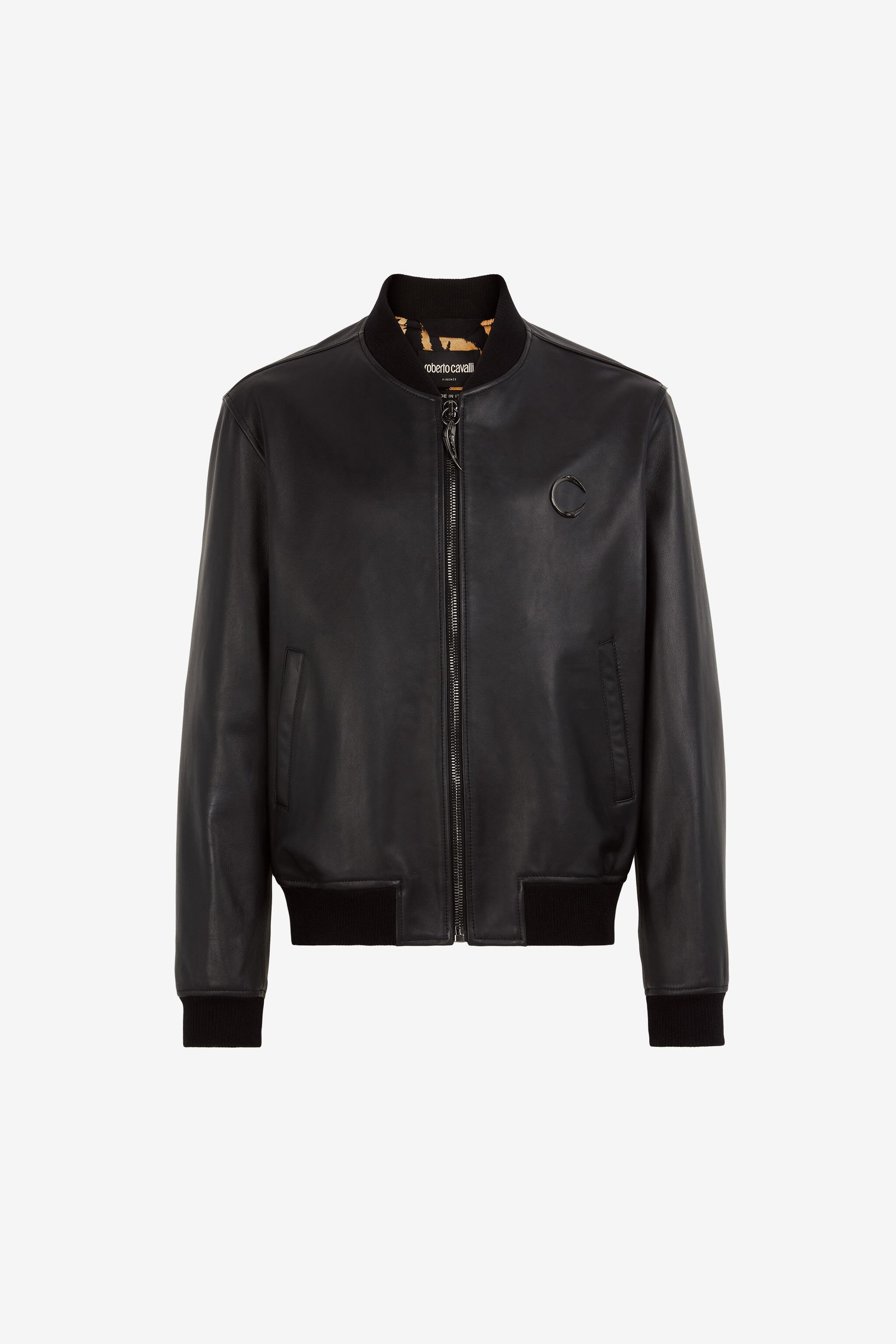 RC Bomberjacke aus Leder BLACK/GUN NNP820-PN001