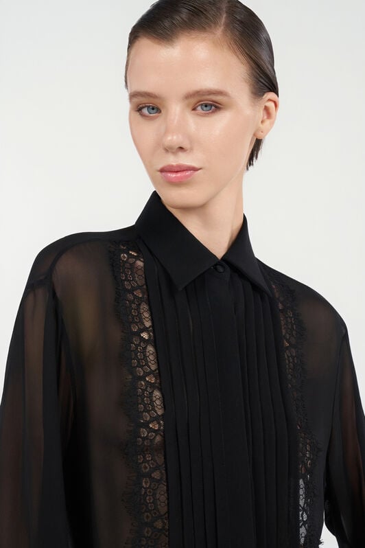 RC Black Shirt With Lace Inserts BLACK WKR703-GG001