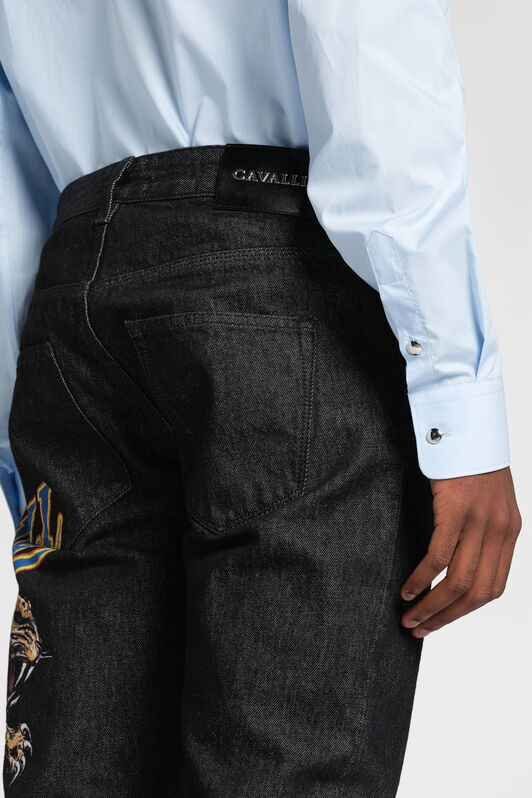 RC Logo-print straight-leg jeans Black QRJ215-DL005