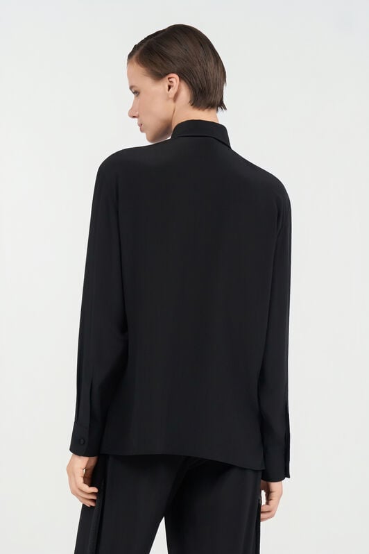 RC Silk Shirt with Shimmering Detail BLACK WKR706-SY001