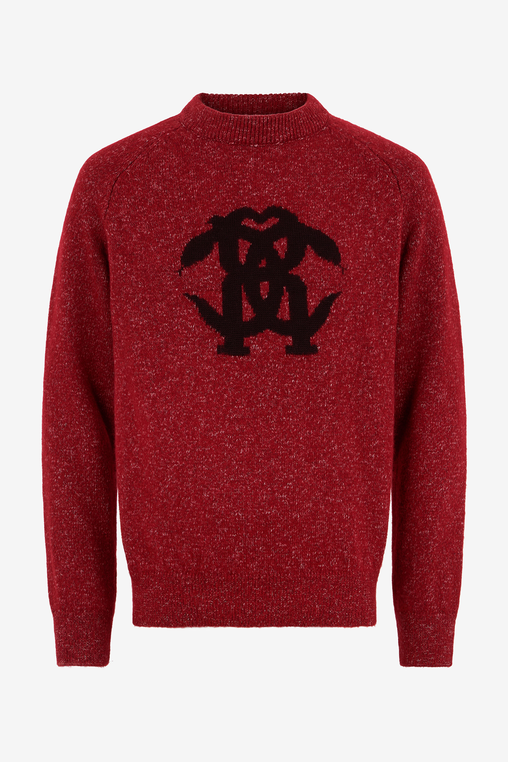 Sweater With Monogram RC in CABERNET for Men | Roberto Cavalli®