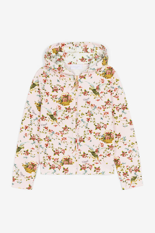 JU Floral-print zip-up hoodie JU Floral-print zip-up hoodie Pink OJT917-1Z002