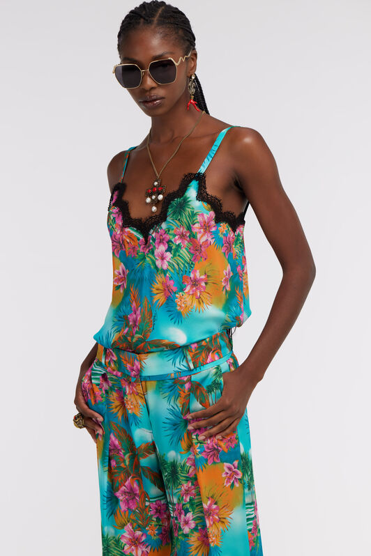 RC Hawaii print top Hellblau SKT602-7HI84