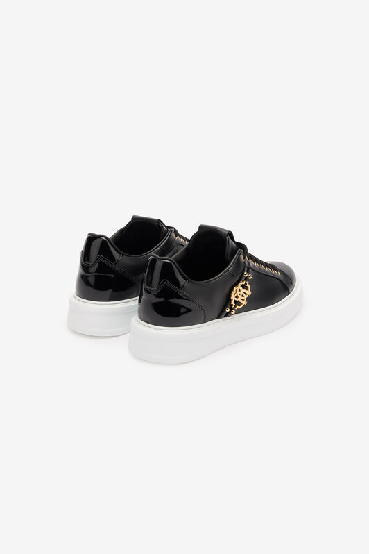 RC Leather Sneakers With Golden Details BLACK/GOLD POS01E-PZ085