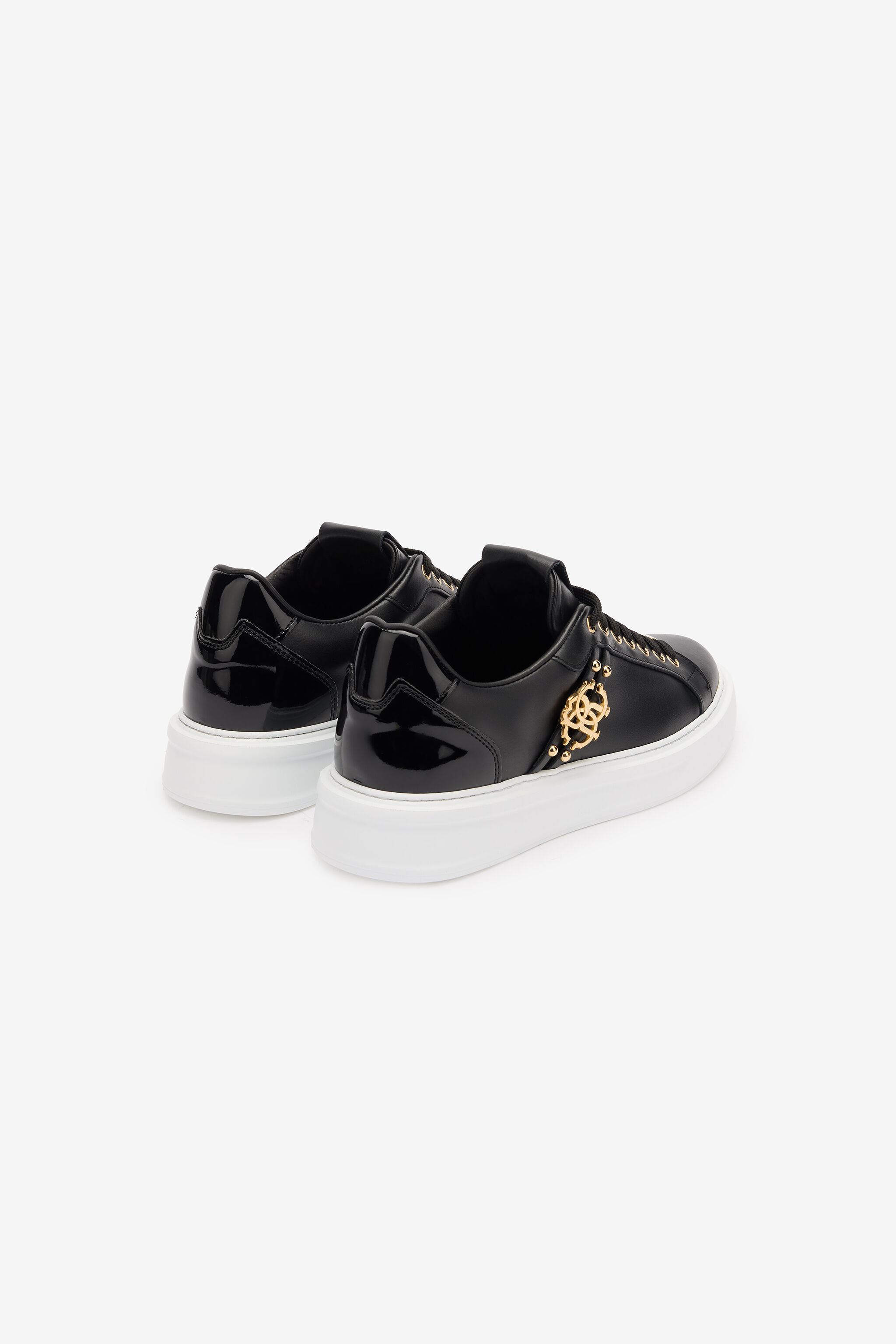RC Leather Sneakers With Golden Details BLACK/GOLD POS01E-PZ085
